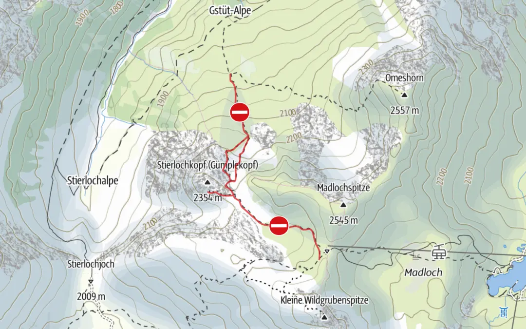 Wegsperrung: Bereich oberes Madloch